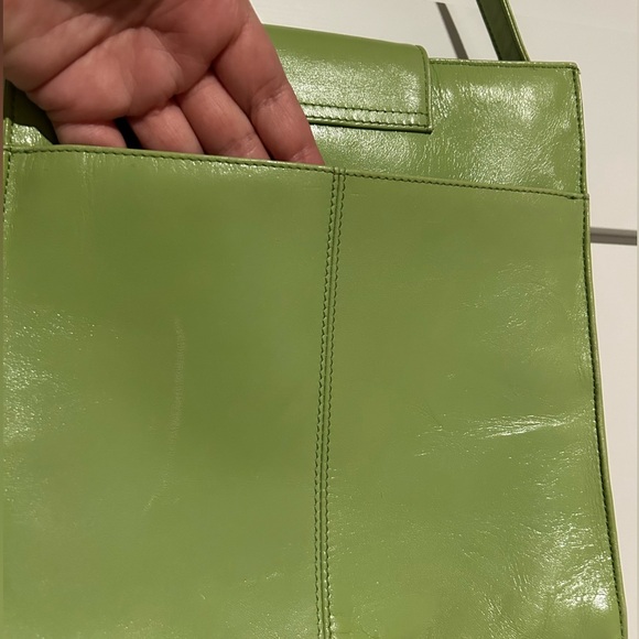 Hobo international tote / Shoulder bag Lime Green Leather Retro - Picture 6 of 9